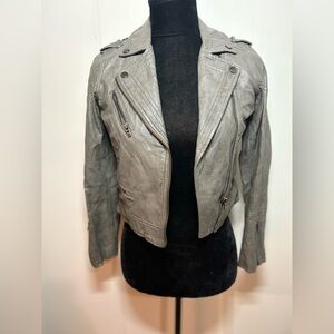 Blank NYC Women's Charcoal Leather Jacket